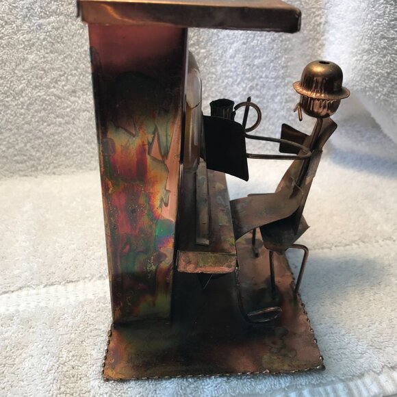 Vintage Copper Sculptural Figurine Music Box Handmade & Unique Design Quirky Dec - Picture 4 of 12